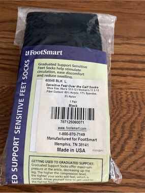 Foot smart Graduated Compression support sensitive socks size Large New in pkg